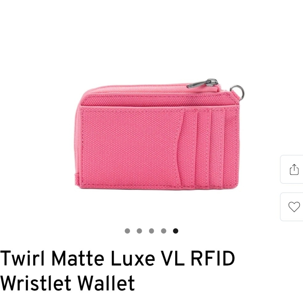 Lug Twirl Matte Luxe Pink Wristlet Wallet - Picture 2 of 7